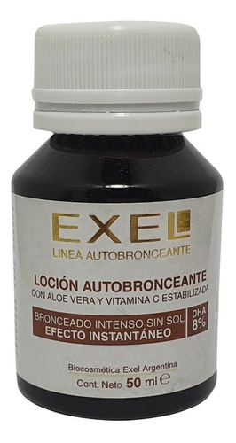 Loción Autobronceante 8% Color Piel Bronceado Exel X 50ml