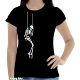 Camisa Camiseta Feminina Estampa Caveira Osso Esqueleto 7