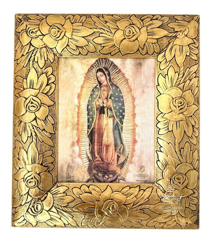 Cuadro Virgen De Guadalupe 41x36 Cm Rosas