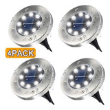 4pack 8led Impermeable Jardín Decoración Luces Solar Enterra