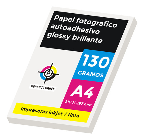 Papel Fotografico Autoadhesivo A4 Brillante Glossy 20 Hojas Para Impresoras Inkjet / Tinta