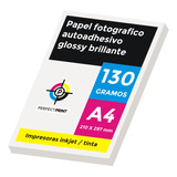 Papel Fotografico Autoadhesivo A4 Brillante Glossy 20 Hojas Para Impresoras Inkjet / Tinta