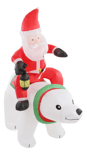 Decoración Navideña Inflable Led Santa Ride Bear