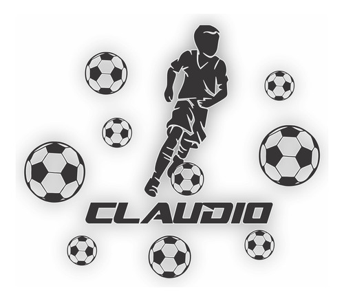 Adhesivo Decorativo Infantil Futbol Nombre (personalizado)