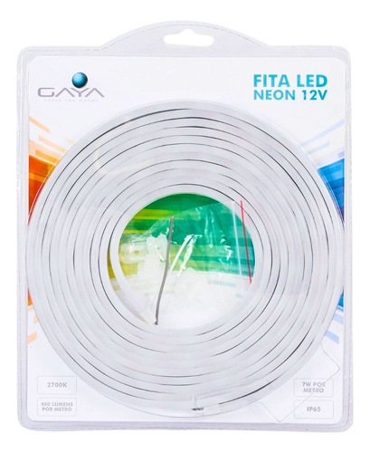 10m Mangueira Led Neon 7w Branco Quente 2700k 12v 400lm Gaya