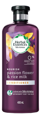 Acondicionador Herbal Essences Bio Renew Passion Flower And Rice Milk 400ml