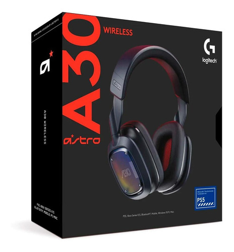 Audifono Gamer Astro A30 Sem Fio Para Ps5/pc/mac/xbox Cor Azul Azul Marino