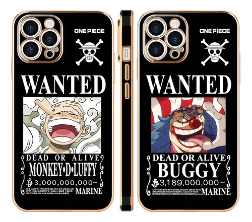 Buggy Luffy One Piece Funda Para iPhone 2pcs Tpu Wantb12