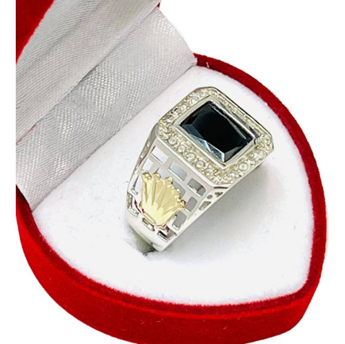 Ap 087-1  Anillo Para Hombre Con Cubic Rectangular  