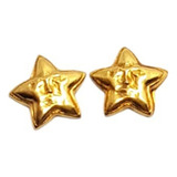 Aros De Oro 18k Laminado Estrella Con Cara Mujer Romminox