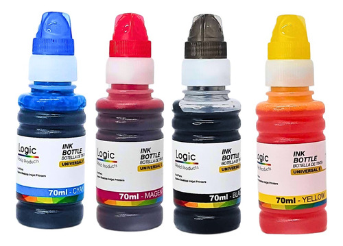 Pack 4 Tintas Para Epson T664 Tinta Standard 4 Colores 70 Ml