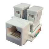 Conector Fêmea Rj45 Keystone Cat5e Branco Com 50 Pçs