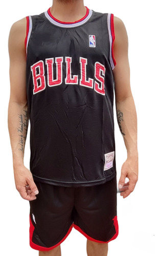 Uniforme Basquetbol Adulto Bulls Negro