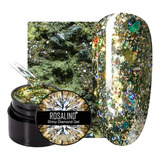 Glitters Gel Uv Dorado-esmeralda 537 Cobertura Intensa 5ml.