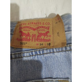 Pantalón Levis 501 Azul Claro 34 X 31 De Botones 