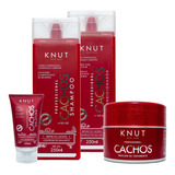 Kit Shampoo + Condicionador + Máscara + Gelatina Knut Cachos