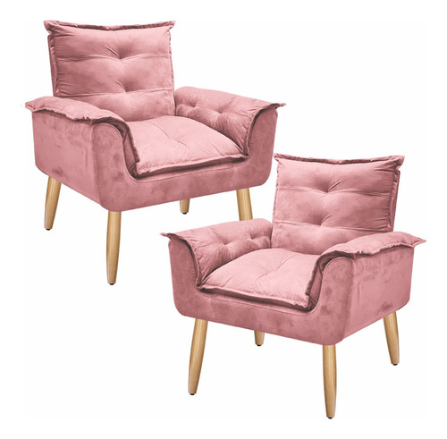 Kit 2 Poltronas Decorativa Opala Promoção Cadeira Decorativa
