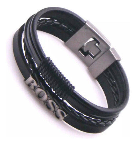 Pulsera Cuero Trenzada Hombre Moda Boss Regalo Amor Amistad