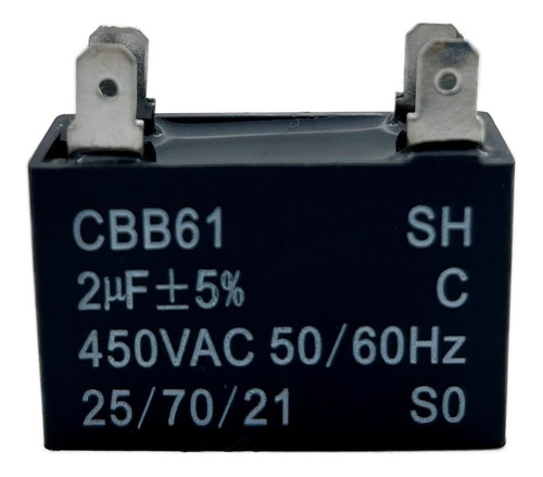 Capacitor 2 Uf Mf Cbb61 Minisplit Climas 450v