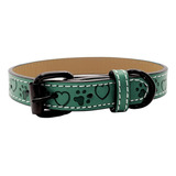 Collar Para Perros Raza Ch Med Y Gde Tipo Piel Ajustable Color Verde Tamaño Del Collar Grande G/l