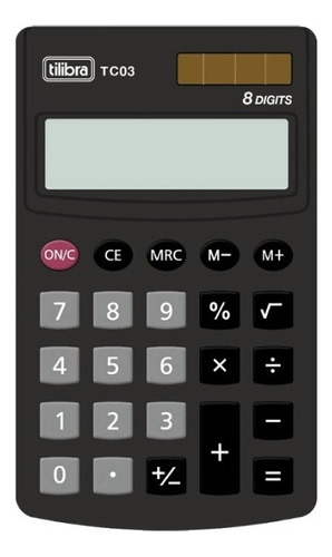 Calculadora De Bolso 8 Dígitos Tc03 Preta - Tilibra Cor Preto