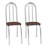 Kit 2 Cadeiras Para Cozinha Cc55 - A109 Cromado/marrom Ce