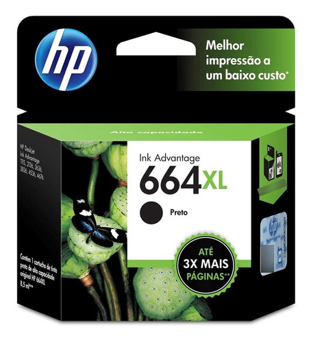 Cartucho Hp 664xl Original F6v31ab Black