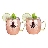 Mug Vasos Cobre Set De 2 Tazas Casatua Moscow Mule Coctel