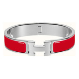 Bracelete Pulseira Insp. Hermes Prata Vermelho