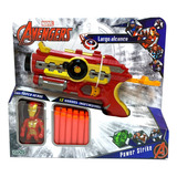 Pistola Lanza Dardos Power Strike Avengers + Figura Marvel E