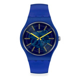 Reloj Swatch Sunbrush Sky Para Hombre/mujer Cuarzo Col. Azul