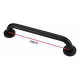 Barra De Seguridad Acero Inoxidable 304 Negro Baño 40cm Mate