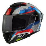 Casco Abatible Mt Sv Atom 2 Bast Ao Azul Rojo Mate