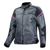 Ls2 Riva Chaqueta De Mujer (negro / Gris Oscuro / Rosa - Med