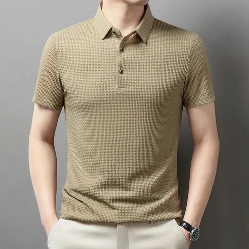Polo Para Hombre, Manga Corta, Seda Helada, Transpirable, Ta