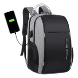 Mochila Antirrobo De Gran Capacidad Con Cargador Usb 30l Color Gris