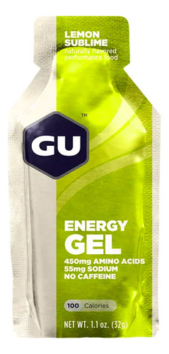 Combo Gel Energetico Gu Sin Cafeina 32 Grs X5 Lemon Sublime