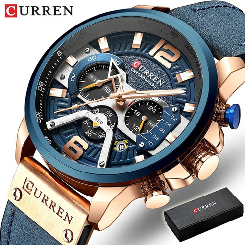 Curren 8329 Reloj De Cuero Para Hombre Deportivo Casual De L