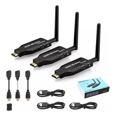 Transmisor Receptor Hdmi Inalámbrico 1080p 50m Para La Transmisión Estable De Vídeo Y Audio Desde Un Ordenador,proyector O Decodificador De Tv,plug&play , 1 Transmisor + 2 Receptor Con Antena