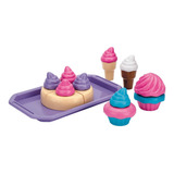 Brinquedo Kit Confeitaria Cupcakes Infantil C/ 8 Acessórios