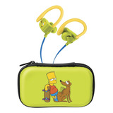 Audífonos Bluetooth Sport Free Con Cable Plano Steren Aud-795/s-bartmasc The Simpsons Color Verde