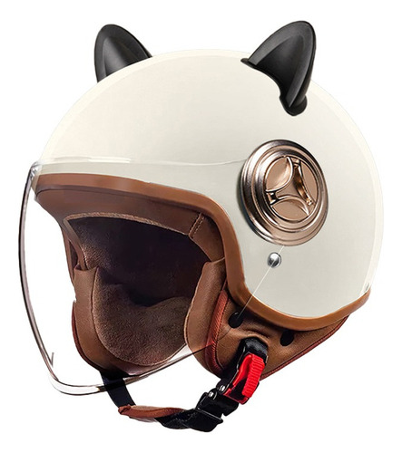 Aa Casco Motocicleta Half Para Mujeres Hombres Oreja De Gato