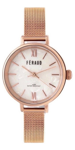 Reloj Feraud Mujer Acero Tejido Rose Moderno F5537 Lrg