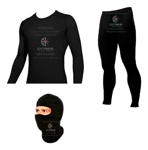 Kit Roupa Térmica Frio Intenso Extreme Blusa Calça Balaclava