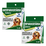 02 Coleira Cães Antipulgas E Carrapatos Dugs 56cm World