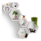 Estantes Flotantes Hexagonales, Juego De 6 Estantes Decorati