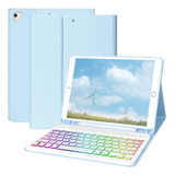 Funda C/teclado Morecoo Para iPad 9th/8th/7th 10.2in Skyblue