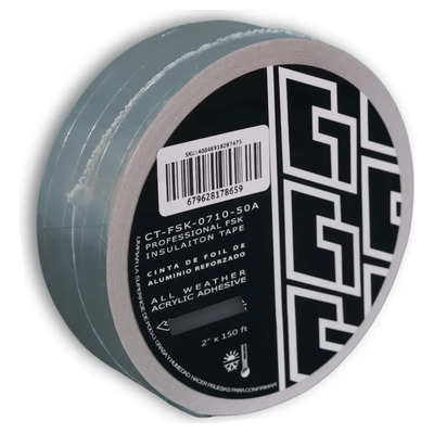 Cinta Aluminio Reforzada Fsk Aislante Térmico Ducto 2pul 45m Plateado Liso