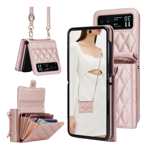 Funda Tipo Cartera Para Motorola Razr 40 - Rose Gold