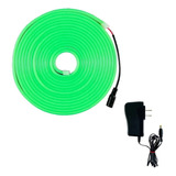 Neon Flex Rollo 5m 12v Ip68 Sumergible Verde Incluye Fuente 